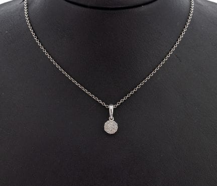 Colgante de oro de 14 quilates con diamantes, WG 5