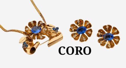 CORO set of costume jewellery, USA 1950s , metal g