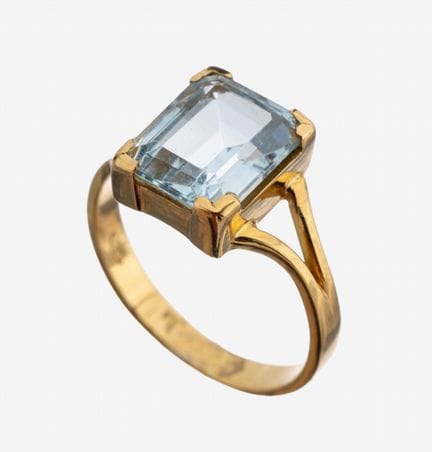 Anillo de topacio de oro de 18 quilates, GG 750/00