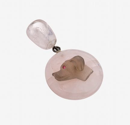 Extraordinary rose quartz-smoky quartz- pendant, I
