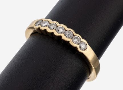 14 kt gold brilliant-ring , YG 585/000, unpretenti