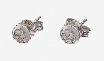 Pair of 18 kt gold brilliant-earrings , WG 750/000