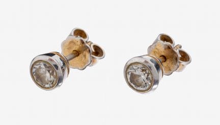 Pair of 18 kt gold brilliant-earrings , YG 750/000