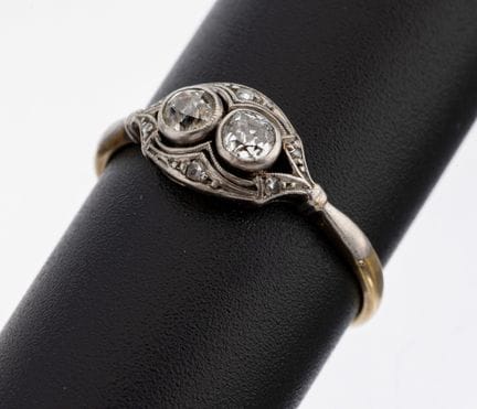 14 kt gold Art Deco diamond-ring, approx. 1920-30 