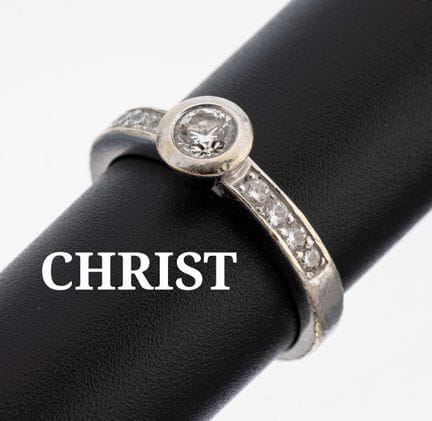 Anillo de diamantes CHRIST de oro de 14 quilates, 