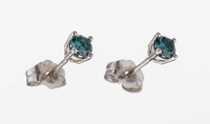 Pair of 14 kt gold brilliant-earrings , WG 585/000
