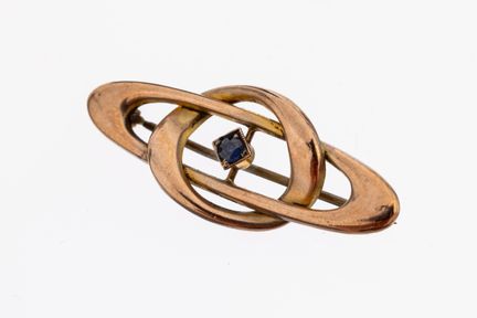 8 kt gold sapphire-brooch, approx. 1900 , RG333/00