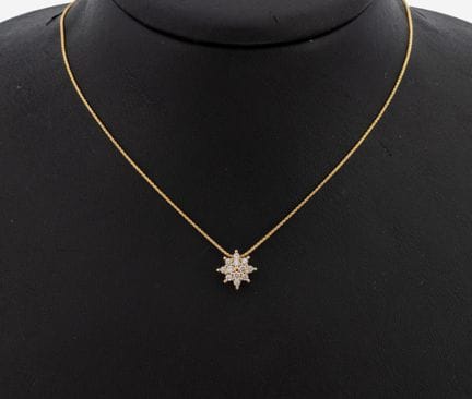 14 kt gold brilliant-pendant , YG 585/000, styl. b