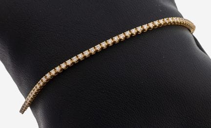 14 kt gold brilliant-rivierebracelet , YG 585/000,