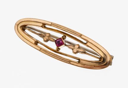 8 kt gold Art Nouveau brooch, approx. 1900 ,RG 333