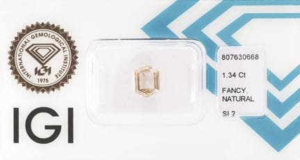 Diamante sfuso, 1,34 ct, Natural Fancy Light Brown