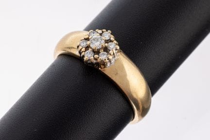 14 kt gold brilliant-ring , YG 585/000, blossom sh