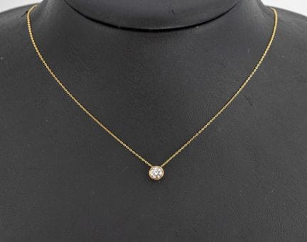 9 kt gold brilliant-necklace , YG 375/000, movable