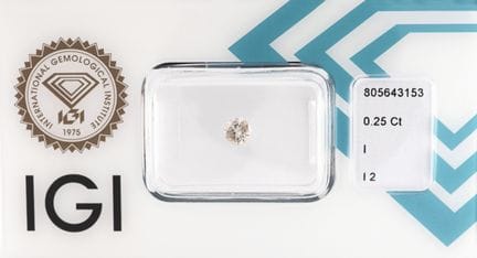 Diamante sciolto, 0,25 ct, bianco (I), p2, sigilla