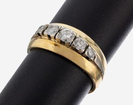 14 kt gold brilliant-ring , YG/WG 585/000 tested, 