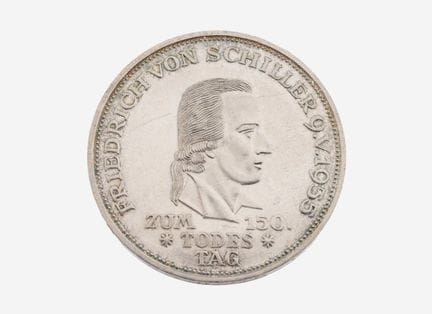 Silver coin, 5 Mark , Germany, 1955, 150th anniver