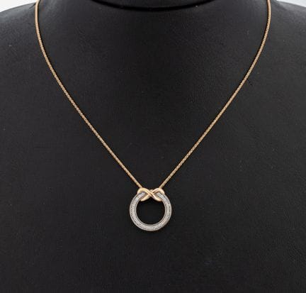 9 kt gold brilliant-pendant , RG/WG 375/000,unpret