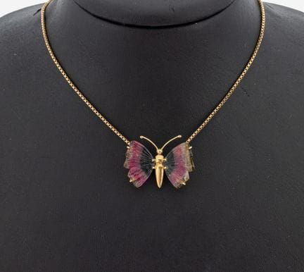 14 kt gold tourmaline-pendant , YG 585/000, butter