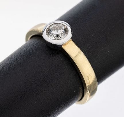 sortija de diamantes en oro de 14 ct, GG/WG 585/00