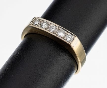 14 kt gold brilliant-ring , YG/WG 585/000, 5in WG 