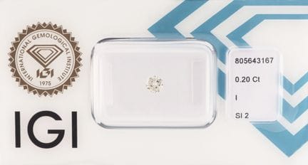 Diamante sciolto, 0,20 ct, incastonato a sinistra,