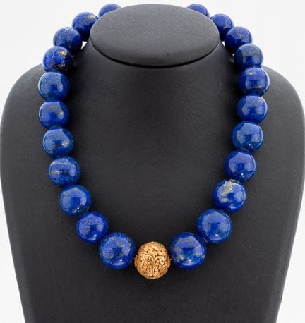Collar de lapislázuli, cuentas de lapislázuli de t