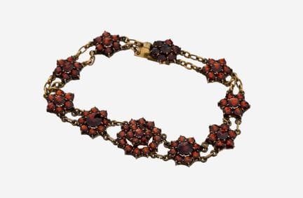 Pulsera de oro de 8 quilates con granates, GG 333/