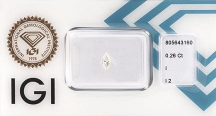 Diamante sfuso, 0,26 ct, taglio a L, bianco (I)/p2