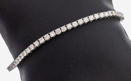 14 kt gold brilliant-rivierebracelet , WG 585/000,