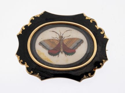 Broche en or 14 carats avec pierres de couleur et 