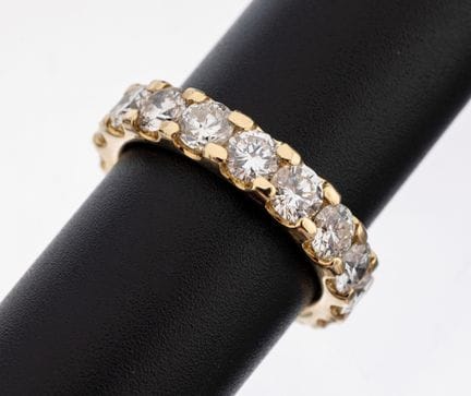 14 kt gold brilliant-memoryring , YG 585/000, 17 b