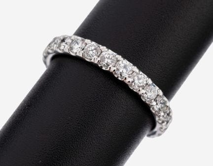 14 kt gold brilliant-memoryring , WG 585/000, 25 b