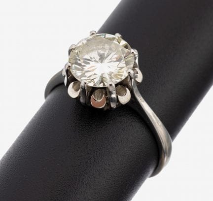 18 kt gold brilliant-ring , WG 750/000, brilliant 