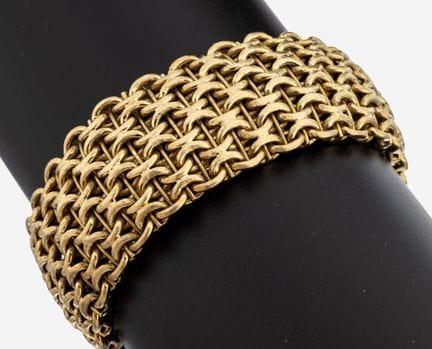 Bracelet en or 14 carats, années 1950-1960, poinço