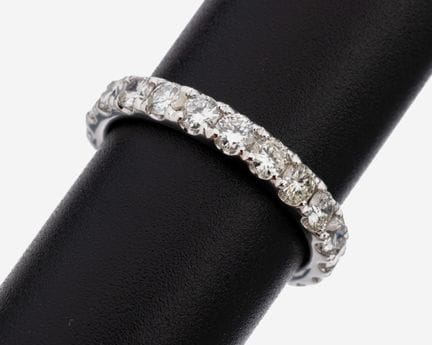 14 kt gold brilliant-memoryring , WG 585/000, 22 b