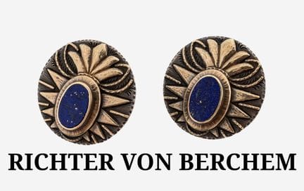 Pair of 14 kt gold and silver RICHTER VON BERCHEM 