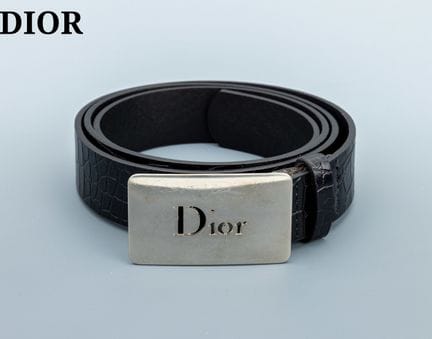 DIOR belt buckle , metal silver plated, rectangula