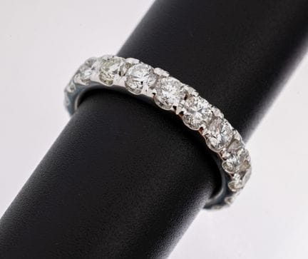 14 kt gold brilliant-memoryring , WG 585/000, 19 b