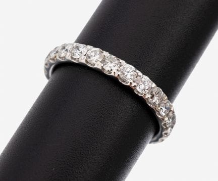 14 kt gold brilliant-memoryring , WG 585/000, 24 b