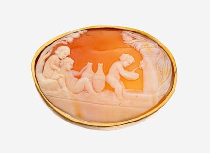 Cameo-brooch, approx. 1880-1900 , setting metal gi