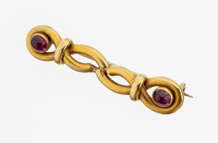 14 kt gold tourmaline-brooch, approx. 1920 ,YG 585