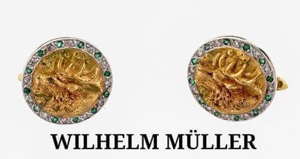 Paire de boutons de manchettes en or 18 carats ser