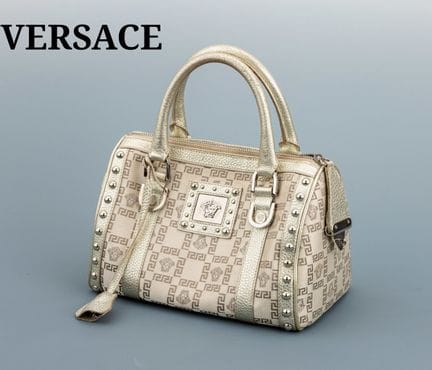VERSACE handbag , 'Snap Out of it', goldcoloured c
