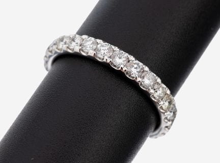 14 kt gold brilliant-memoryring , WG 585/000, 26 b