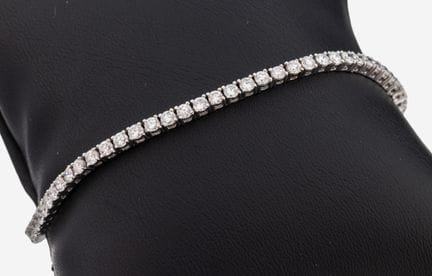 14 kt gold brilliant-rivierebracelet , WG 585/000,