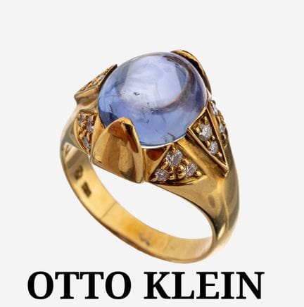 Bague en or 18 carats OTTO KLEIN avec saphir et br