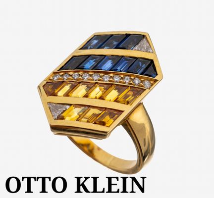 Bague OTTO KLEIN en or 18 carats avec saphirs et d