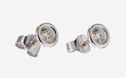 Pair of 14 kt gold brilliant-earrings , WG 585/000