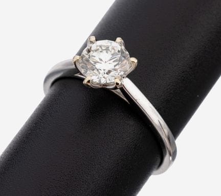 18 kt gold brilliant-ring , WG 750/000, brilliant 