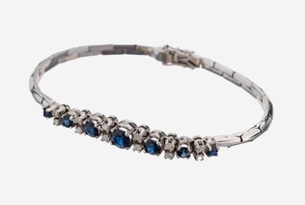 18 kt gold sapphire-brilliant-bracelet , WG 750/00